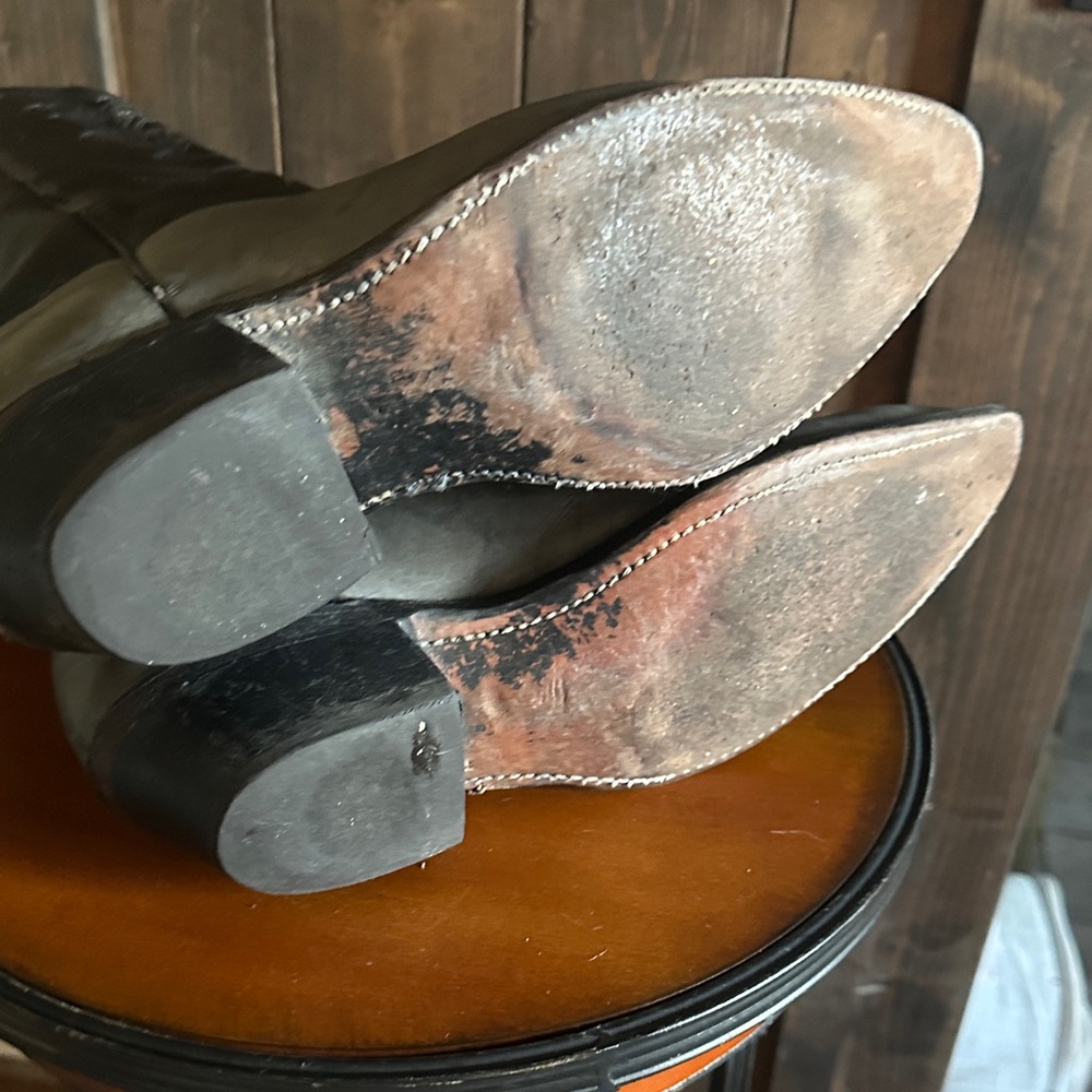 Men's Black and Gray Western Cowboy Boots Texas Brand - Picture 10 of 10